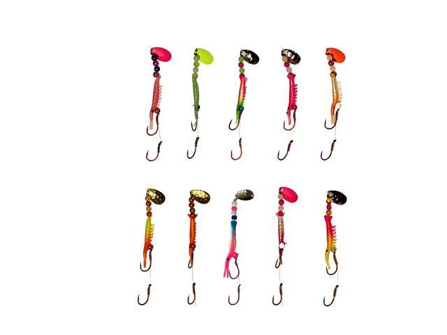 Kokanee Salmon Shrimp & Hoochies Fishing Lures - Multicolor Packs Including Micro Hoochies & Shrimp - Durable Plastic Construction with Sharp.