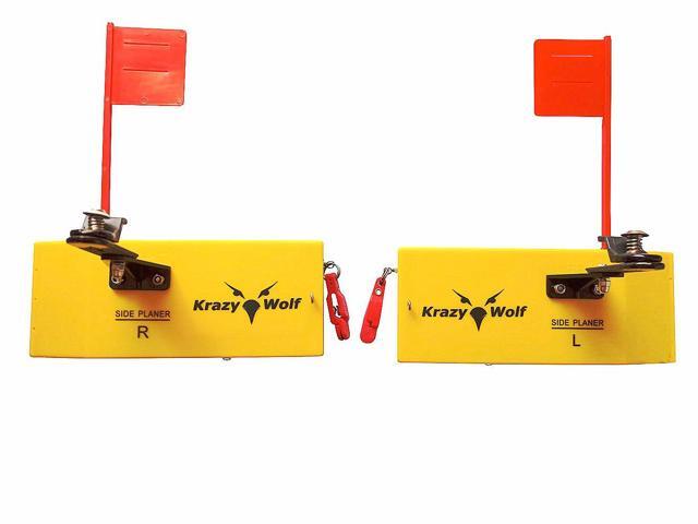 Planer Board (P007,P009),Includes Spring Flag System,Left & Right L8 xW3,L10 Xw3.5,Pair,Yellow
