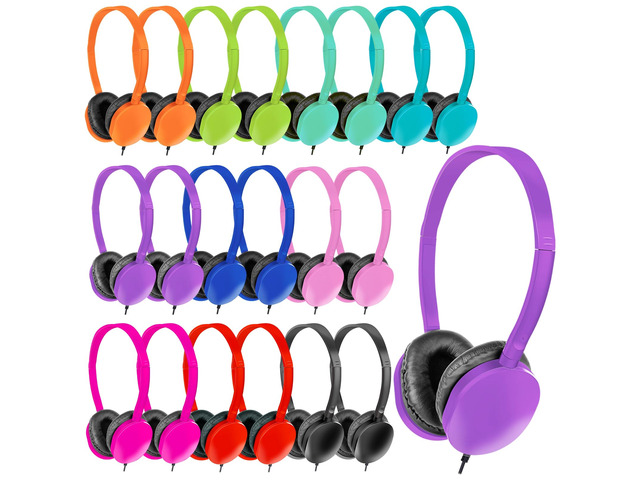 Classroom Headphones Bulk 30 Pack for School Students,Wholesale Earphones Class Set of Headphones for Students Group Learning, Computer Lab,...