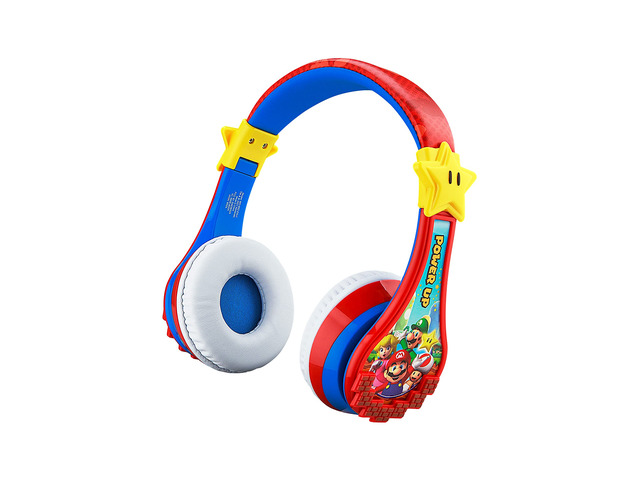 Super Mario Wireless Bluetooth Portable Kids Headphones with Microphone, Volume Reduced to Protect Hearing Rechargeable Battery, Adjustable Kids...