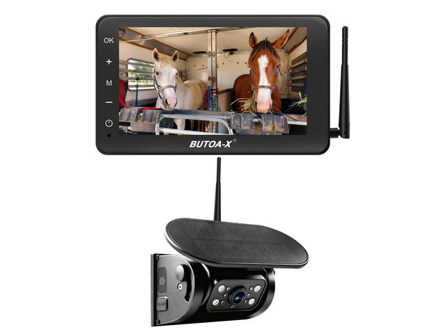 X7 Wireless Solar Magnetic Backup Camera for RV Truck - 15000mAh Battery Magnetic Hitch Camera 7 Monitor 320FT Range - 5th Wheel Hitch Gooseneck...