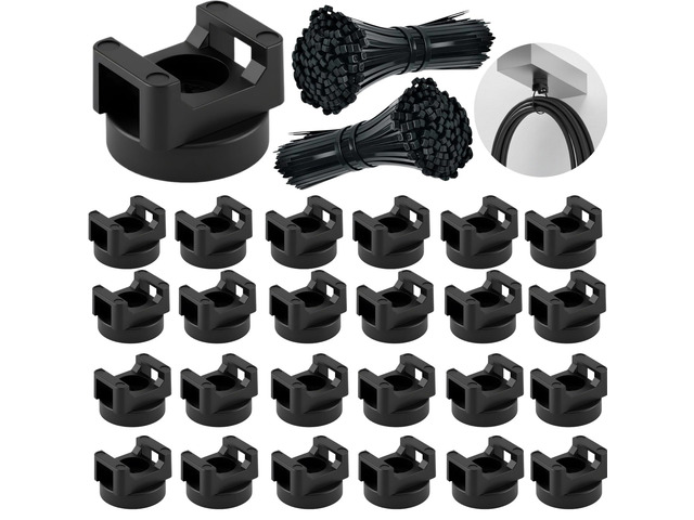 225-Pc Magnetic Cable Ties Set,Magnetic Zip Tie Mounts & Cable Ties Magnetic Wire Holder, 25 Magnetic Cable Holders & 200 Zip Ties, Magnet Cable...