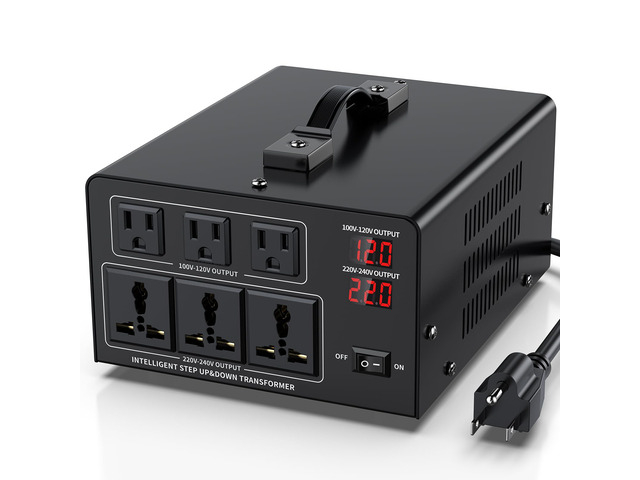 4000W Voltage Converter Transformer Step Up 110V/120V to220V/240V or Step Down 220V to 110V AC Power Converte, Circuit Breaker Protection, 3 US...