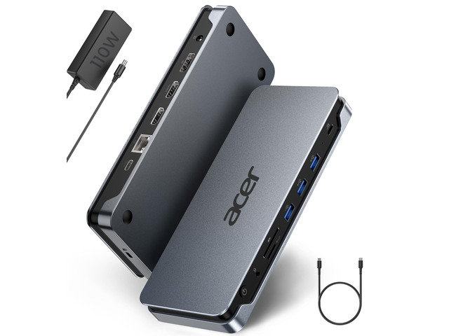 13-in-1 Laptop Docking Station, USB-C 3 Display Docking (2 HDMI+1 DP) 100W Laptop Charging, 5Gbps USB-A/C, 1Gbps LAN, Requires Full-Featured USB-C...