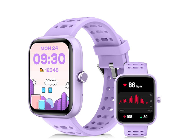 Kids Smart Watch for Girls, Health Monitor,Puzzle Games, DIY Dials Sleep/Heart Rate/SpO2 Monitor, Activities Track & Pedometer, Alarm Reminders,7...