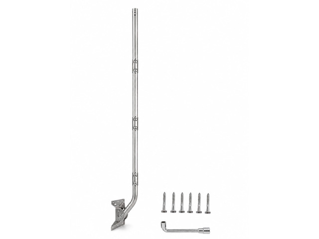 Antenna Mount J-Pole for Weather Station 1.5x68in 304 Stainless Steel 2mm Bracket with Reversible 180Â° Pivot Lock for Walls, Eaves or Roofs,...