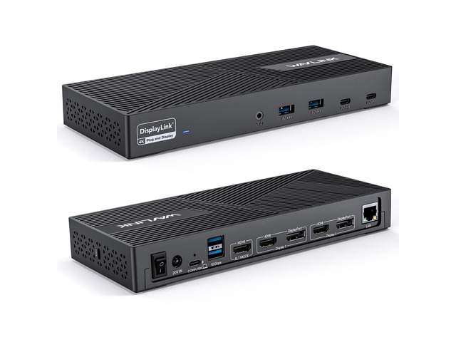 USB-C Triple Monitor Docking Station, 3 * 4K@60Hz Displaylink Dock 100W PD For Mac(M1-M5/Neo), Windows, 3×HDMI/2×DisplayPort, 6x10Gbps USB Ports,...