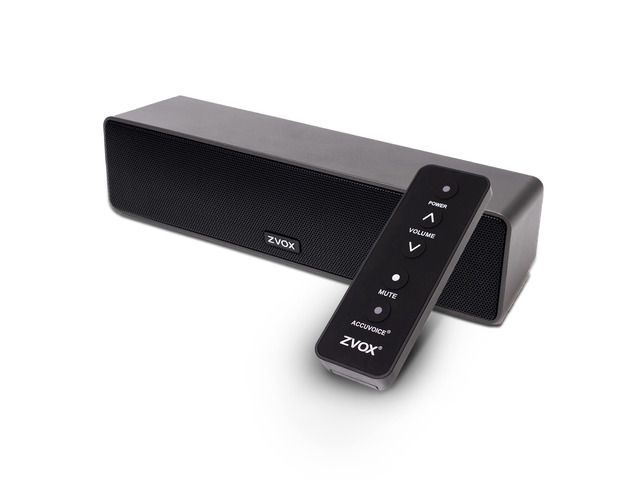 AccuVoice AV100 Dialogue Clarifying Soundbar- 6 Levels of Voice Boost Compact TV Speaker, AccuVoice Hearing Technology, Black