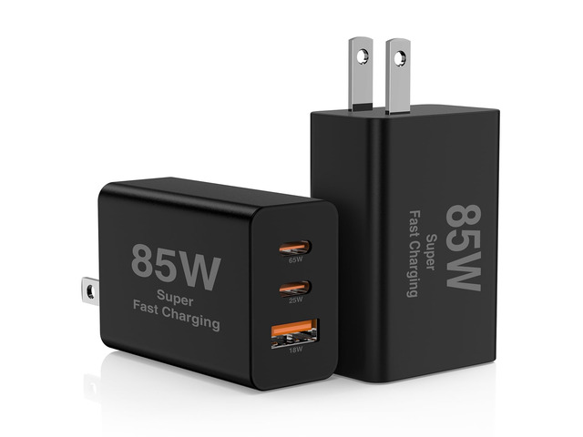 2Pack 85W USB C Wall Charger Block, 3-Port USB C Charging Adapter 100W Type C Super Fast Charging Power Plug Cube for MacBook Pro/Air,i-Pad...