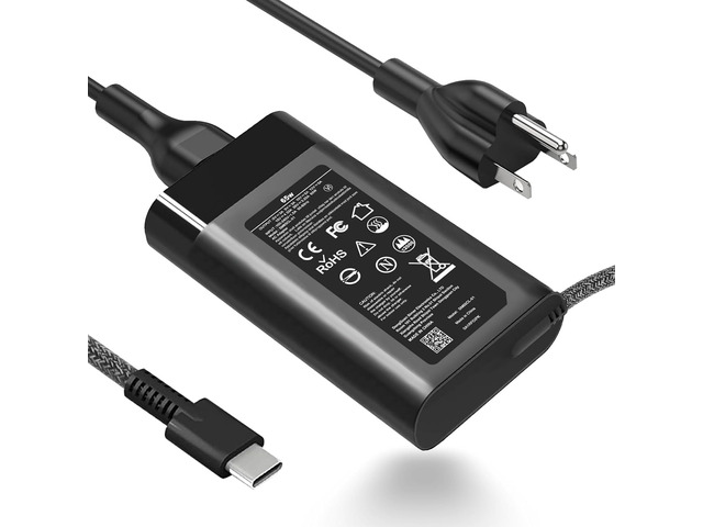 Slim 65W USB C Laptop Charger Compatible with Hp Envy/EliteBook for HP Spectre X360, Envy, Chromebook, EliteBook X360, Elite X2