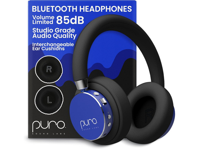 Kids Headphones, Volume-Limiting 85dB, BT2200 Plus, Blue Built-In Mic, Studio-Grade Sound, 20-Hour Battery Life, Comfortable Fit & Easy to Connect...