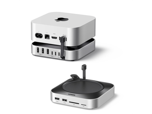Mac mini Dock & Stand with NVMe SSD Enclosure for M6/M5 Pro/M4 3 USB A 10Gbps, USB C Data Port, SD Card Reader for Mac mini M6/M4/ M4 Pro/M5 Pro