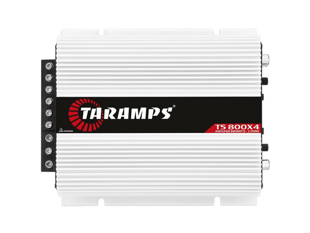 Taramps TS 800x4 Car Audio Multichannel Amplifier 800 Watts Rms 2 Ohms 4 Channel 2 Bridged Channel Full Range Crossover, RCA/High Level Input, Class D