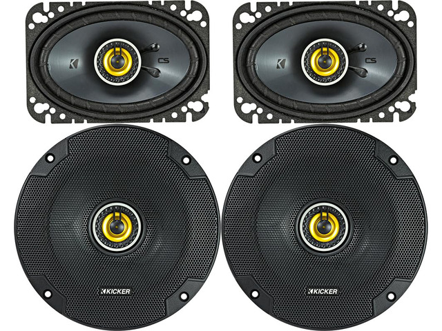 Speaker Package of 2 Items: CS Series Two 6.5' Coaxial Speakers 4-Ohm & Two 4'x6' Coaxial Speakers 4-Ohm - 1x 46CSC654, 1x 46CSC464