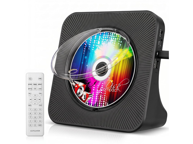 Portable CD Player with Bluetooth for Home, Hi-Fi Speaker,FM Radio Plug-in desktop use,2-way Bluetooth mode, 3W speakers,Remote control,sleep...