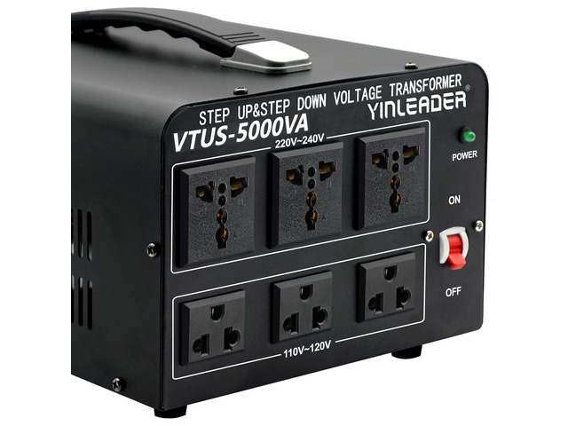 5000W Voltage Converter Transformer Step Up 110V-120V to 220V-240V or Step Down 220V to 110V AC Power Converter w/US Standard Power cord,Circuit...