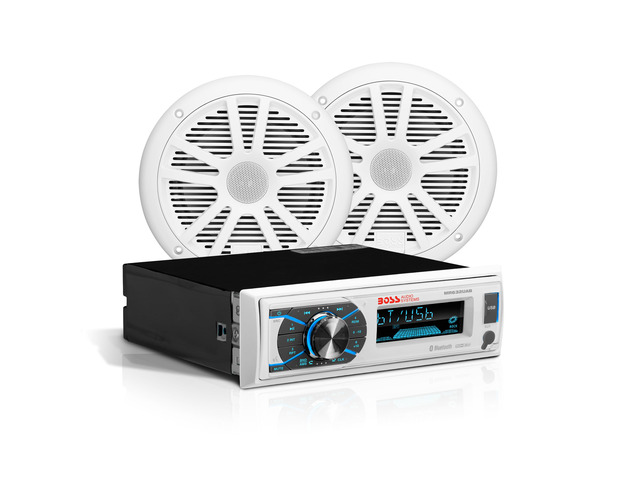 MCK632WB.6 Marine Boat Bluetooth Stereo & 6.5 Inch Speakers - No CD DVD Player, AM/FFM Radio Receiver Head Unit, Dipole Antenna