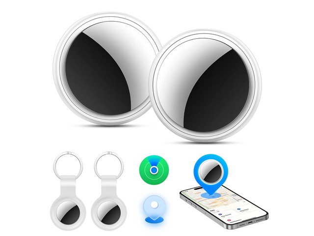 Air Tracker Tag-2 Pack, Smart Item Tags [Apple MFi Certified] With Find My app (iOS Only), Key Finder Locator Luggage Tag for Keys, Bags, Wallets,...