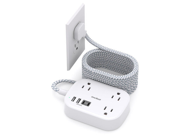 Cruise Essentials 2026, Travel Power Strip with USB C,Flat Plug 15ft Extension Cord with 3 Outlets 4 USB Ports(2USB C),Desk Wall Outlet...