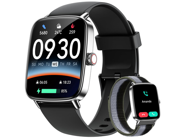 Smart Watch for Women Men, 1.85' HD AMOLED Fitness Tracker (Answer/Call) with 24/7 Heart Rate/Sleep/SpO2 Monitor for iPhone & Android, 120+ Sports...