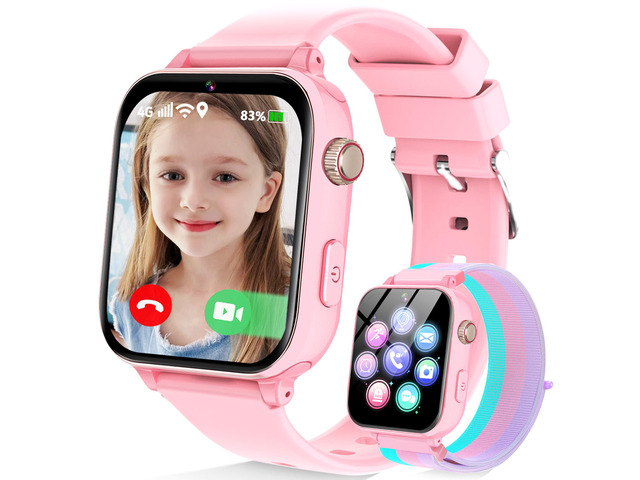 4G Kids Smart Watch Phone GPS, Smartwatch for Boys Girls Ages 4-12 Years with Video Call Chat Class Mode SOS Camera Alarm Games Parental App Touch...