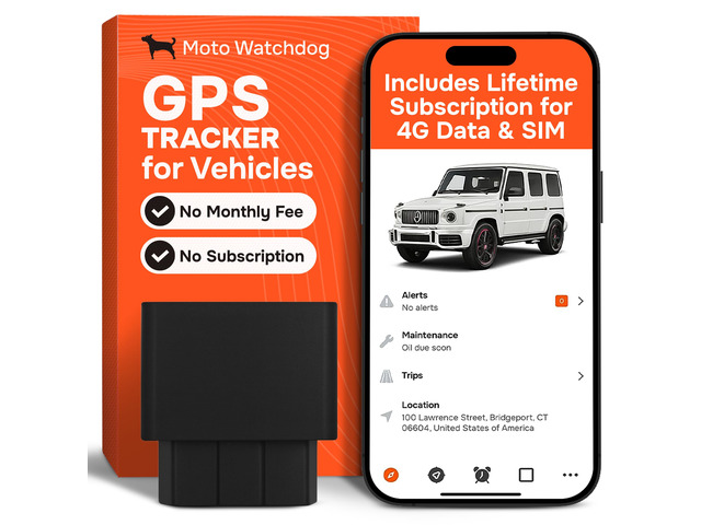 GPS Tracker for Vehicles, No Subscription with Real-Time Location, Mileage Tracking, Speeding Monitoring, Route History, Geofence, OBD, for Fleets...