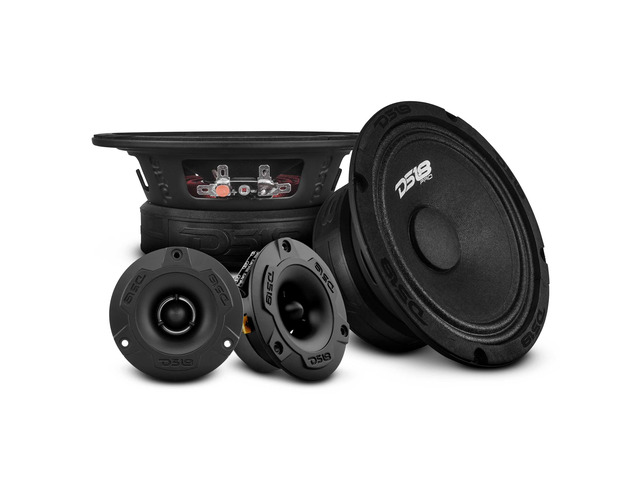 PRO-GM6.4PK Mid and High Complete Package - Includes 2X Midrange Loudspeaker 6' and 2X Aluminum Super Bullet Tweeter 1' Built in Crossover - Door...