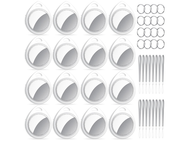 Tracker Tags-16 Pack, 5.3 Bluetooth Tracker Work with Apple Find My (iOS Only), 100dB Sound Finder, Smart Tags with Keychain/Lanyard, Item Finder...