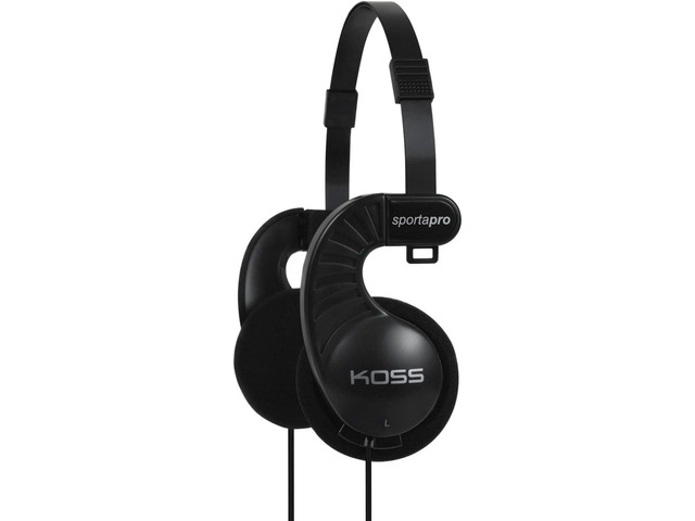 Sporta Pro On-Ear Headphones, Black, Retro 90s Style, Wired Plug Unique Folding Design, 3.5mm Jack