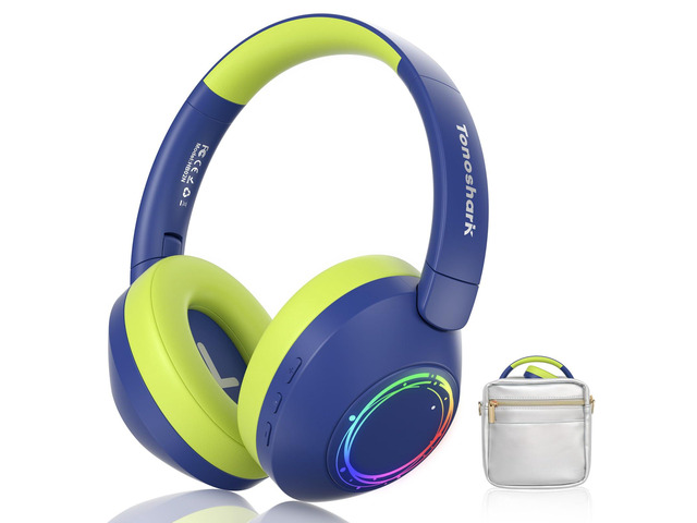 Noise Cancelling Headphones for Kids,Colorful RGB LED Lights 60H Playtime, Bluetooth 5.4 Wireless Over-Ear Headset Built-in Microphone for...