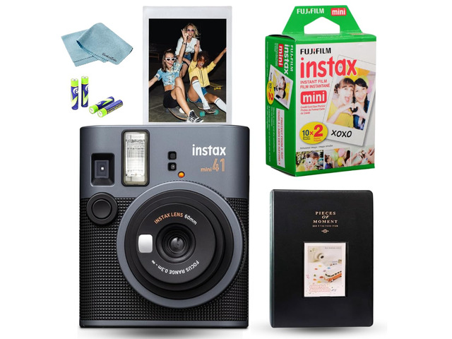 Mini 41 Instant Film Camera Bundle Instant Photo Camera with Mini Film (20 Sheets), Photo Album, Batteries, Cleaning Cloth & Accessories Great...