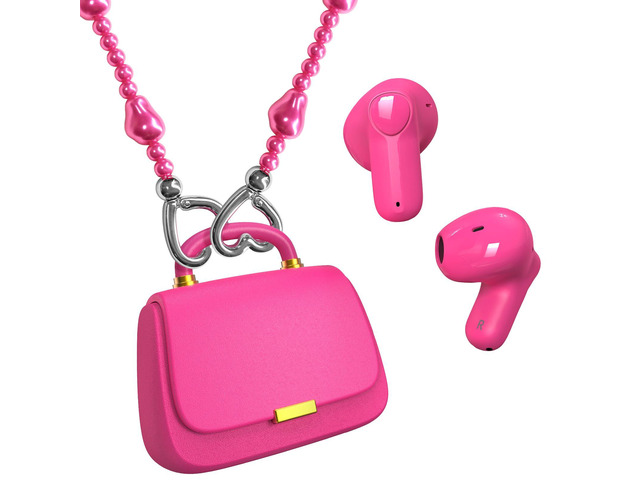 Wireless Earbuds with Mini Handbag Case, 22H Playtime, Hot Pink Bluetooth 5.3, 13mm drivers, touch controls and DIY stickers for music, calls,...
