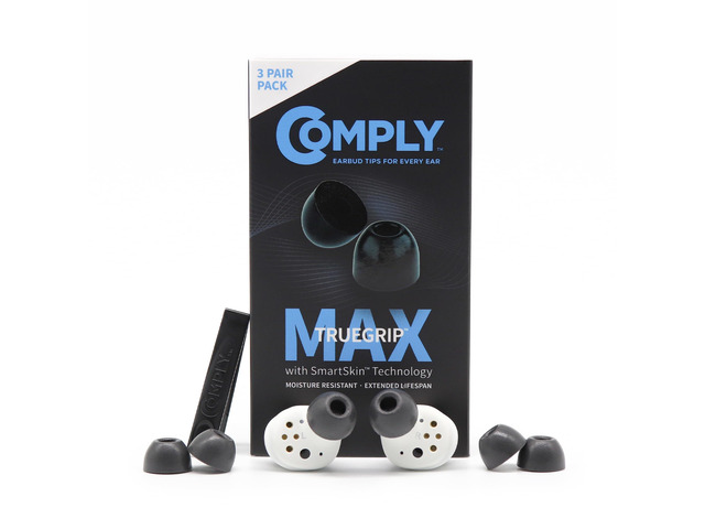 TrueGrip MAX Premium Memory Foam Replacement Ear Tips For Sennheiser Momentum 3, 4, ACCENTUM, Enhanced Comfort, Superior Noise Isolation, Black,...