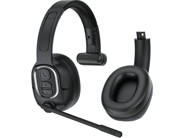 Trucker Bluetooth Headset with Flexible Boom Mic for Work Trucker Headset with Single & Dual Ear, 35Hrs Battery Life, Clear Mic Wireless Headset...