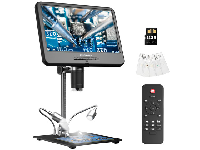AD210 10.1 Inch LCD Digital Microscope for Adults, Soldering Microscope for Electronics Repair, Coin Microscope Camera Full View for Error Coins...