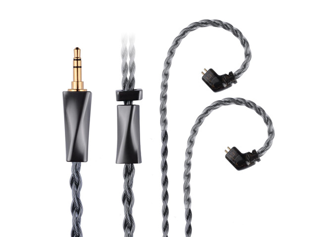IEM Cable,Monocrystalline Copper Silver Plated Cable,QDC-C Pin in Ear Monitor Cords for K & Z ZS10 PRO AS12 AS16 CCA CA10 etc Recessed 2pin 4.2ft 3.5mm