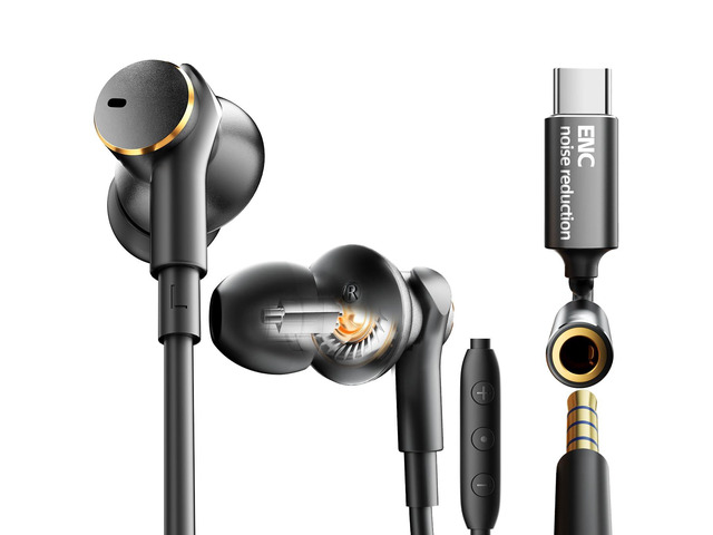 Wired Call Noise Cancelling Earbuds Dynamic & Balanced -Deep Bass Earphones Rich Bass,(Dual-driver) with Balanced Armature Super Bass Mids Highs...