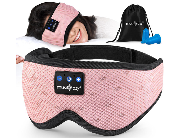 Bluetooth Sleep Mask Headphones for Side Sleepers Soft Mesh Eye Masks With Ultra-Thin Speakers, HD Audio, Comfortable Fit For Sleeping, Travel...