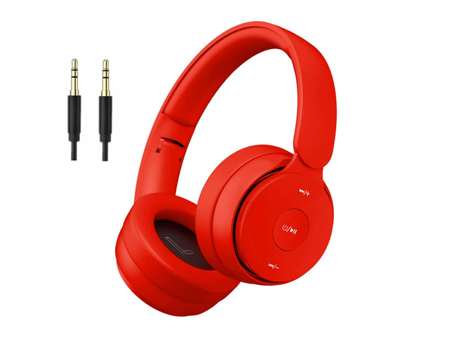 RED Wireless Headphones Foldable Wired/TF, Suitable for Adults/Kids High-fidelity stereo, 30H Playtime, dual 40mm driver speakers, comes with a...