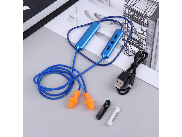 Neckband Bluetooth Work Headphones, IPX5 Water Proof, Noise Reduction Wireless Neckband Headphones with Mic, 20 Hrs Playtime, Rechargeable (Blue)