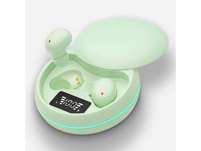 Sleep Earbuds, Bluetooth 5.4 in-Ear Headphones, Peppermint Green Asymmetric chamber for side sleepers, LED power display, built-in mic, portable...