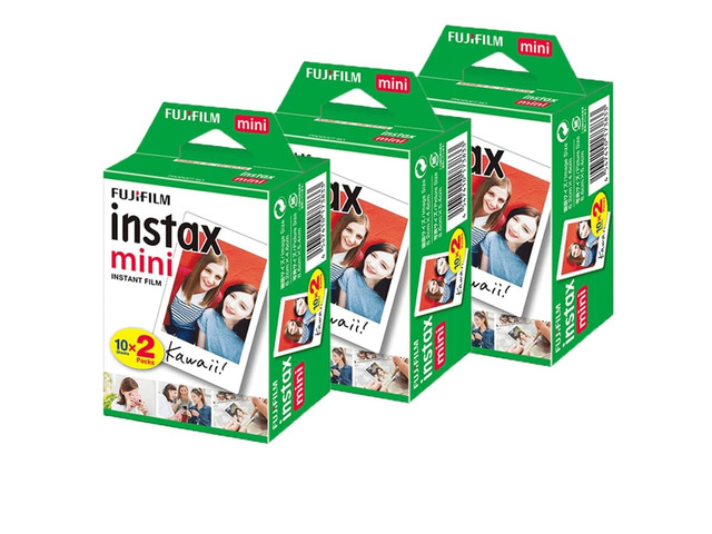 Instax Mini Instant Daylight Film ISO 800, 3 x Twin Packs, (60 Exposures)