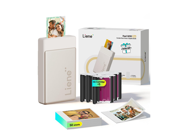 Pearl N200 Pro Portable Photo Printer, Instant Mini Picture Printer for iPhone Smartphone, Thermal Dye Sublimation, Bluetooth Sticker Printer 50...