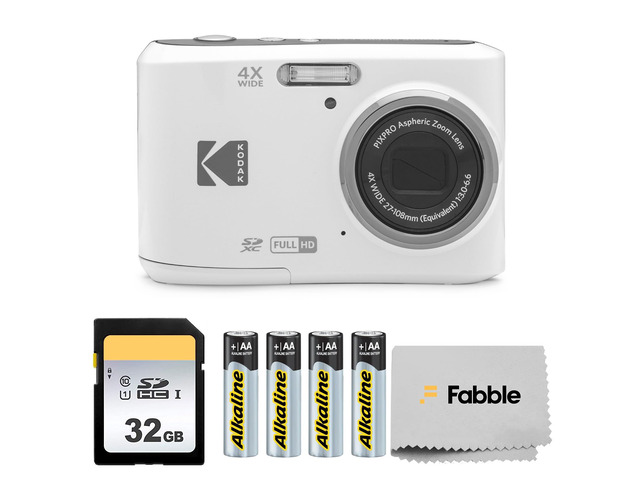 PIXPRO FZ45 16MP Digital Camera with 4X Optical Zoom 27mm Wide Angle and 2.7' LCD Screen Bundle with 32GB SD Memory Card, AA Batteries (4 Pack),...