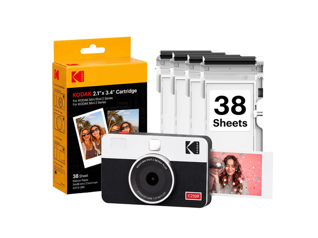 Mini Shot 2 Retro 2x3 Instant Camera, Photo Printer, 38 Sheet, White Bluetooth, iPhone & Android Smartphone Compatible, 13MP Camera, Retake Before...