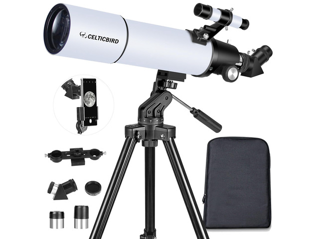 Telescope for Adults High Powered, 80mm Aperture 600mm AZ Mount Refractor Telescope for Kids Beginners - Portable Telescopes for Adults Astronomy...
