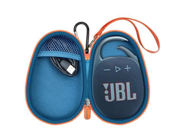 Carrying Case for JBL Clip 5 and for JBL Clip 4 Speaker Shock-Absorbing Shell, Mesh Pocket, Carabiner and Wrist Strap Keep Speaker Gear Protected...