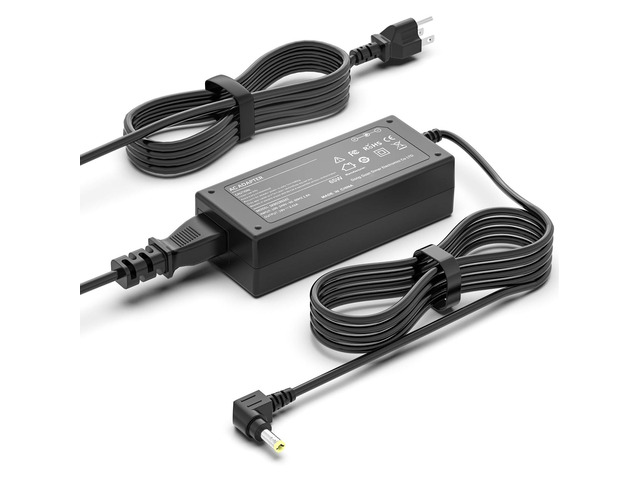 65W 19V 3.42A Monitor Power Supply Adapter 5.5x2.5mm Yellow Tip Replacement Charger, Compatible with hp Monitor Power Cord 27F 25F VH240A 27XW