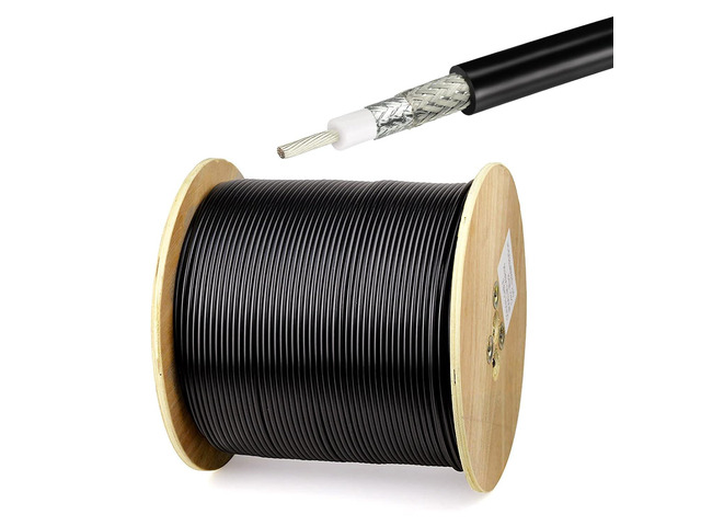 RG8X Coaxial Cable 100ft Low Loss RG 8X 50 Ohm Coax Cable Black weatherproof for outdoor antennas extension, CB Antenna Jumper