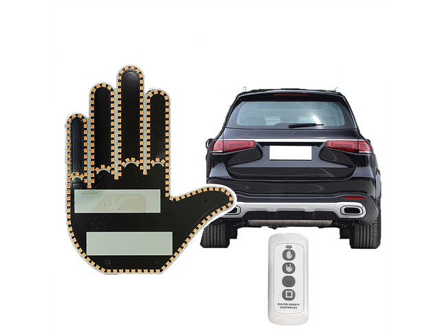 Finger Gesture Light, Funny Led Hand Sign with Remote, Glowgesture for Car Truck - Ideal Gifted Car Accessories, Truck Accessories (FGL-240Z)